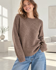Pullover mit Spitzenrücken, Taupe