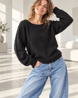 Pullover mit Spitzenrücken, Schwarz