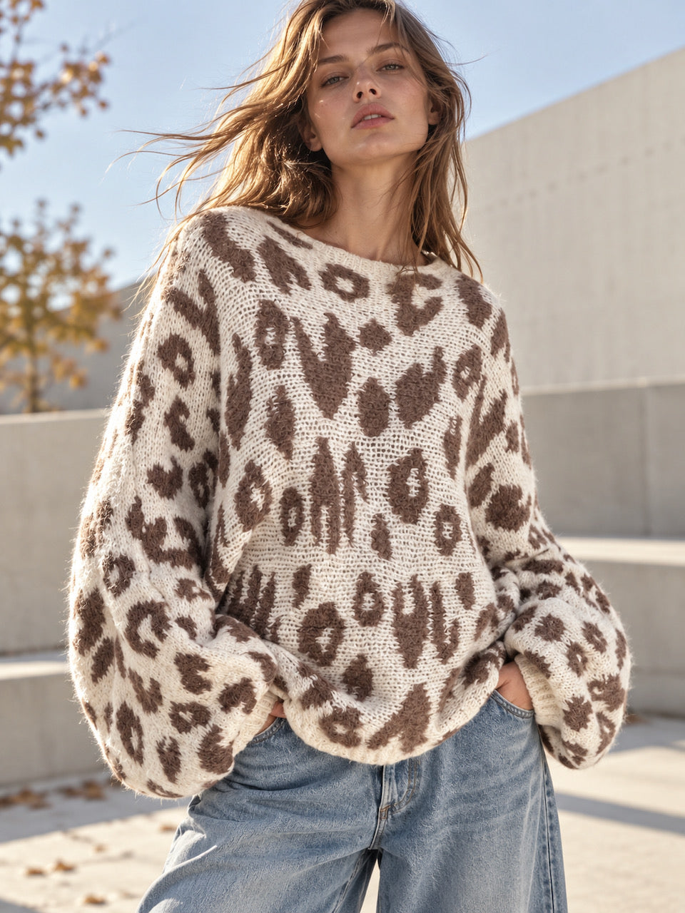 Pullover, Leo, Ballonärmel, 5 Farben