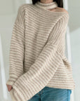 Pullover, Cut-Out-Ausschnitt, Beige