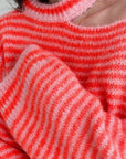 Pullover, Cut-Out-Ausschnitt, Neon-Orange