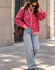 Strickjacke, Leo, Reißverschluss, Rot