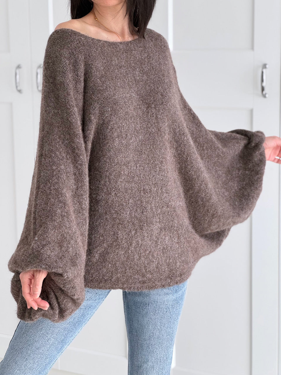 Oversize-Pullover mit Knopfärmeln, 4 Farben