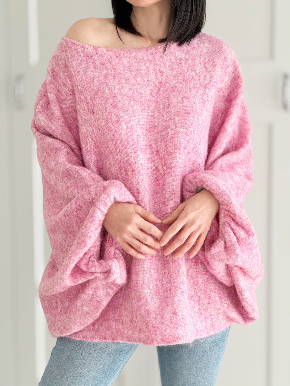 Oversize-Pullover mit Knopfärmeln, 4 Farben