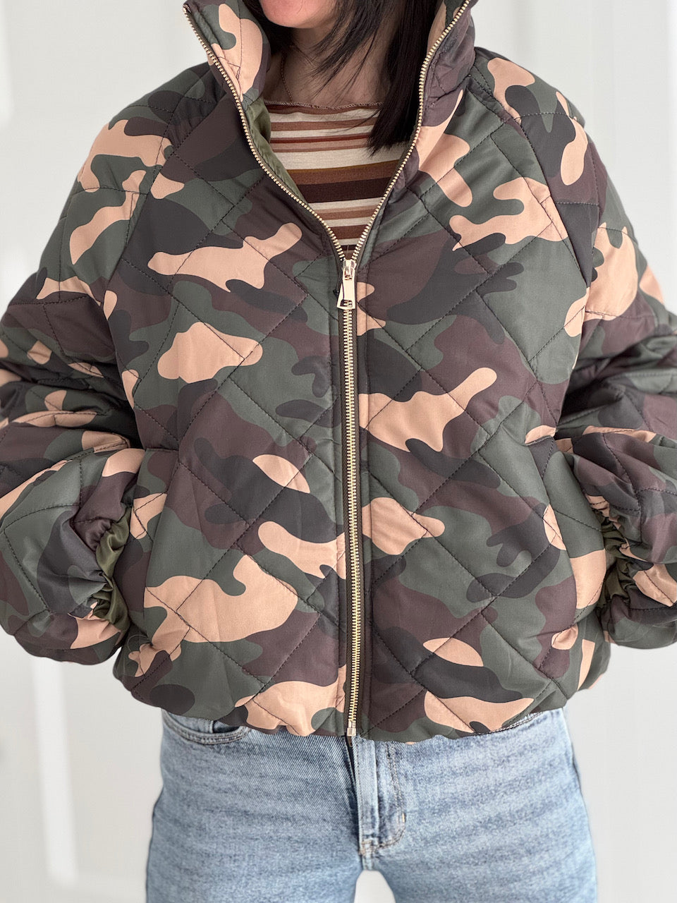 Camouflage-Steppjacke