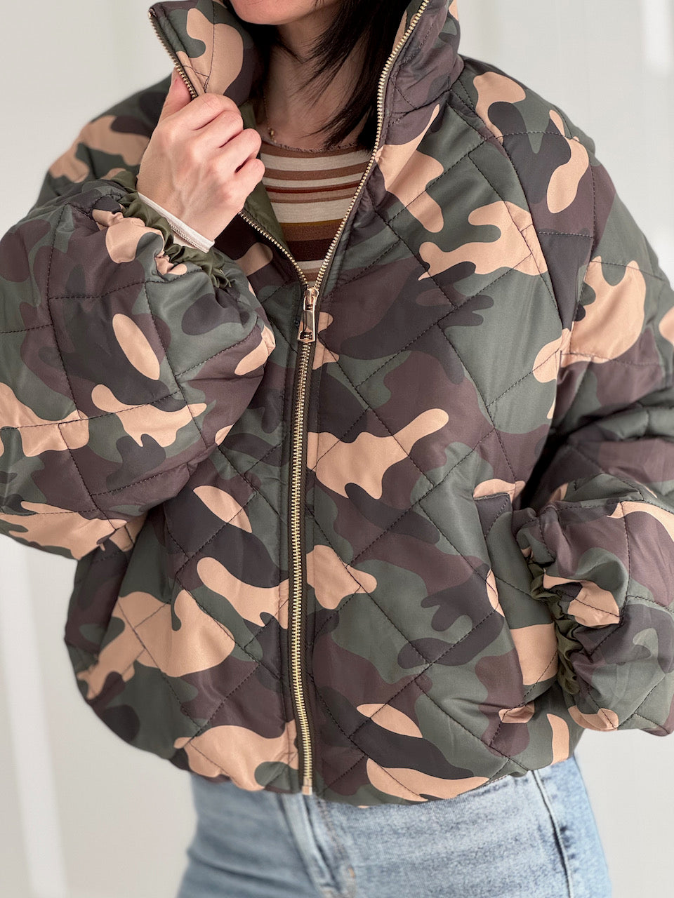 Camouflage-Steppjacke