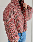 Steppjacke, Karomuster, Ziegel