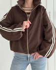 Bomberjacke, Knontrastlinie-2, 2 Farben