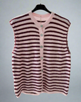 Strickweste, Streifen, Flauschi, 2 Farben