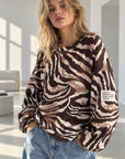Butterstoff-Sweatshirt, Zebra & Patch