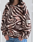 Butterstoff-Sweatshirt, Zebra & Patch