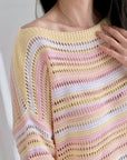 Strickpullover, Candy, Rosa-Gelb