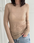 Cashmere Longsleeves, Streifen, Beige