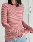 Cashmere Longsleeves, Streifen, Beere