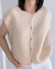 Strickweste, Mohair, Beige