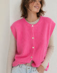 Strickweste, Mohair, Rosa