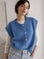 Strickweste, Mohair, Jeansblau