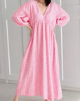 Musselin Kleid, rückenfrei, Rosa-Leo