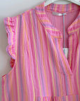 Musselin Tunika, Pink-Streifen