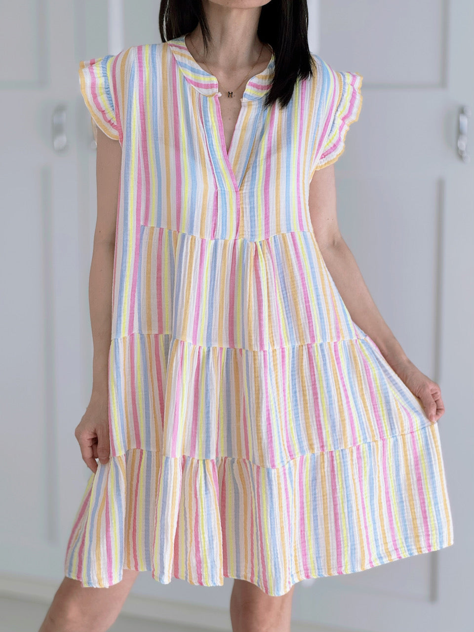Musselin Tunika, Pastell-Look