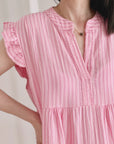 Musselin Tunika, Rosa-Streifen