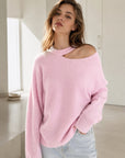 Pullover mit Cut-Out Ausschnitt, 4 Farben