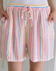 Musselin Shorts, bunte Streifen, 3 Farben