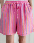 Musselin Shorts, Pink-Streifen, 2 Farben
