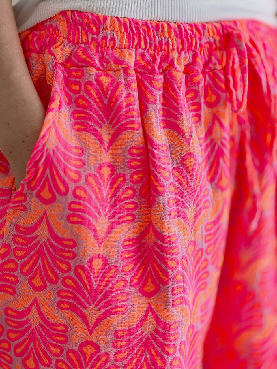 Musselin Shorts, Palmenblätter, 4 Farben