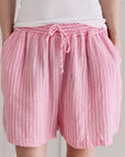 Musselin Shorts, Rosa-Streifen