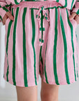 Musselin Shorts, neue Streifen, Grün