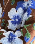 Teddyjacke, 3D-Blumen, Blau-Schoko