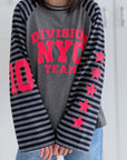 Longsleeves, NYC & Stars, Altgrau