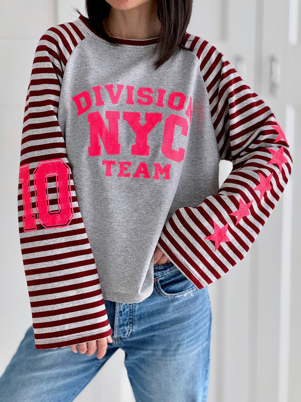 Longsleeves, NYC &amp; Stars, Hellgrau