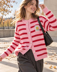 Strickjacke, Stripes & Smiley, 5 Farben
