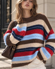 Pullover, Farbstreifen, Blau