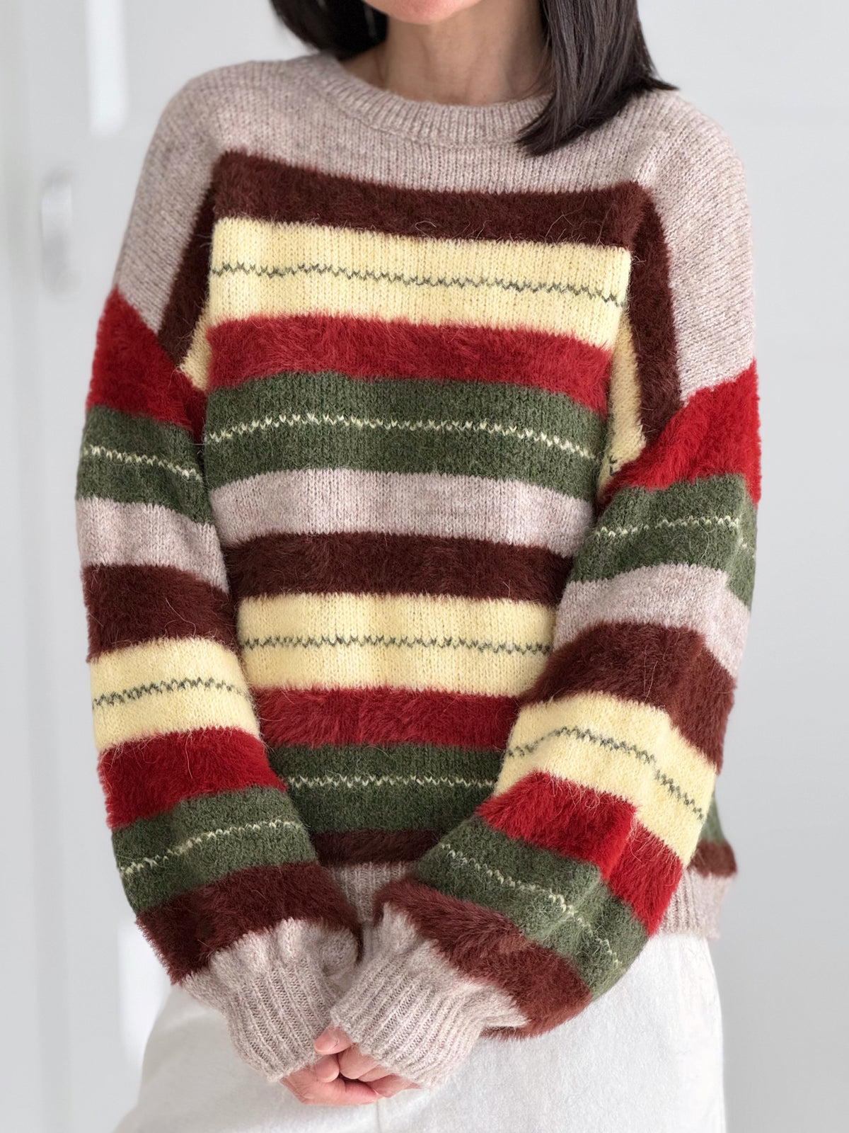 Pullover, Farbstreifen, Gelb