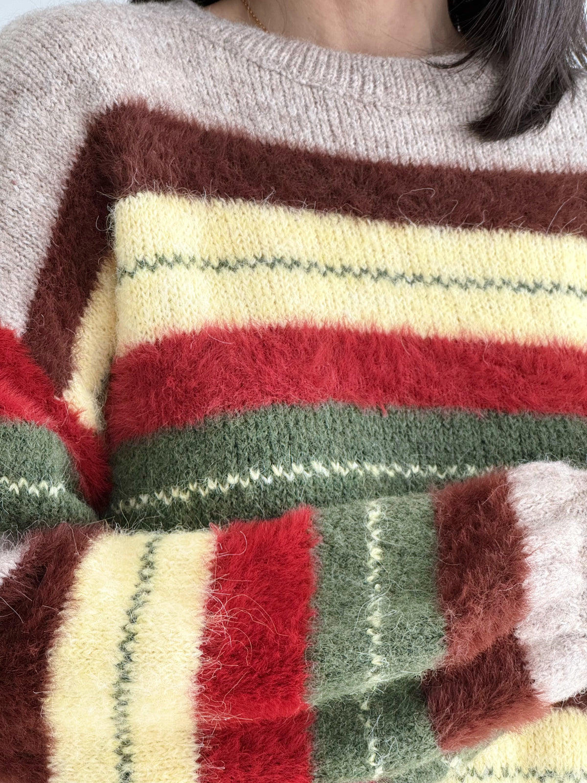 Pullover, Farbstreifen, Gelb