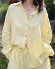 Leinen Bluse, 4 Farben