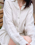 Leinen Bluse, 4 Farben