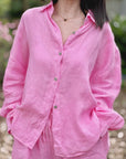 Leinen Bluse, 4 Farben
