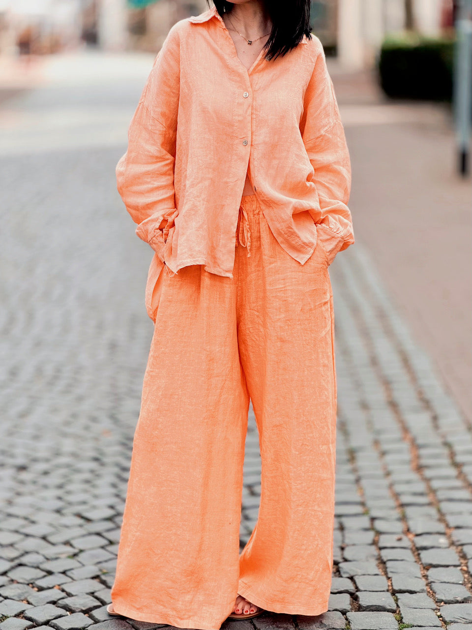 Leinen Bluse, 4 Farben