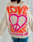 Pullover, Peace&Love, Flauschi, 5 Farben