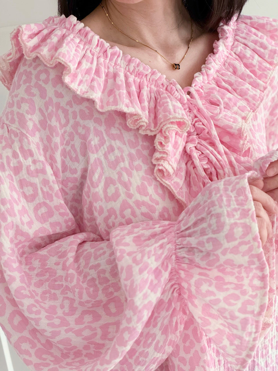 Musselin Rüschenbluse, Leo, 6 Farben