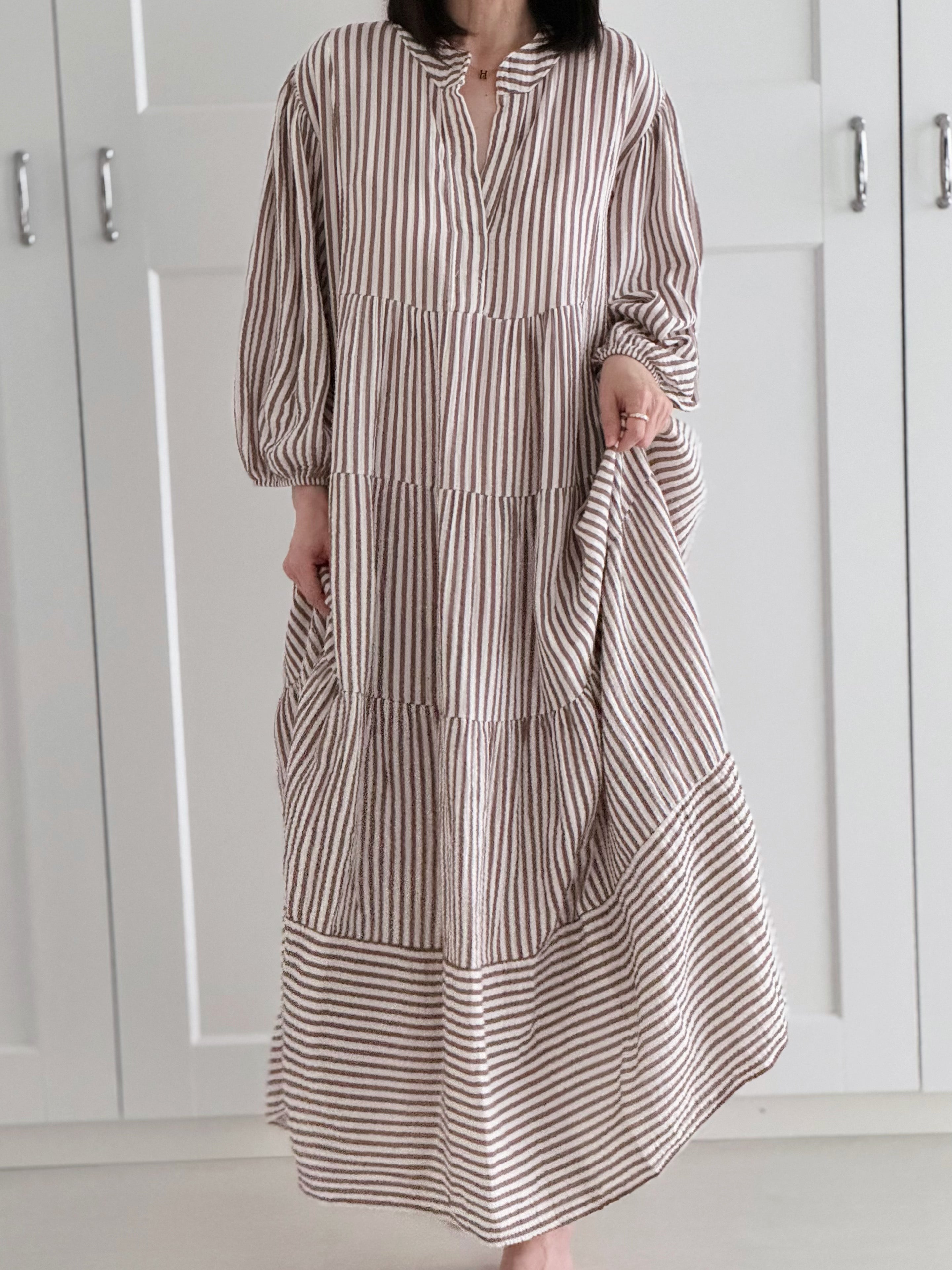 Musselin Kleid, Streifen, Classic, 6 Farben