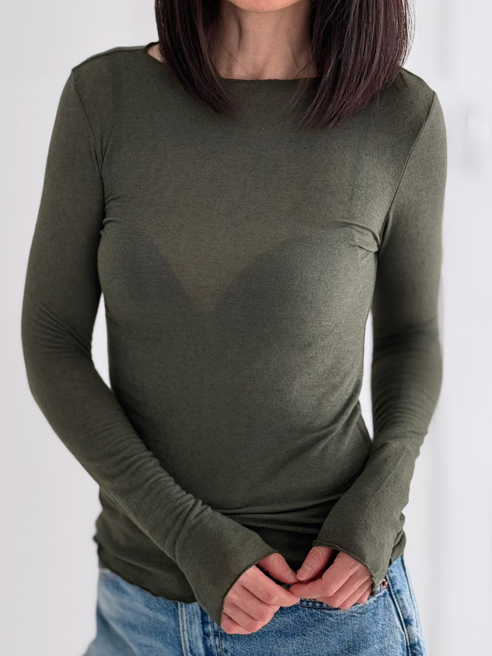 Cashmere Longsleeves, Khaki
