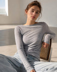 Cashmere Longsleeves, Grau