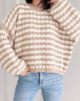 Pullover, Streifen, Grobstrick, 2 Farben