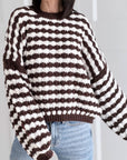 Pullover, Streifen, Grobstrick, 2 Farben