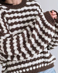 Pullover, Streifen, Grobstrick, 2 Farben